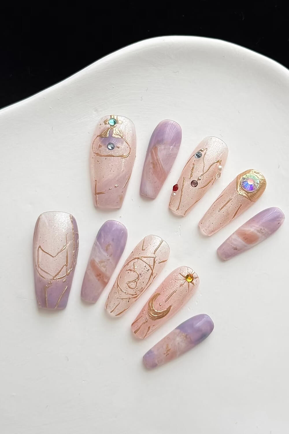 Capricorn Long Coffin Press On Manicure Nails