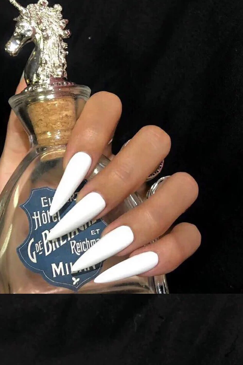 Matte X-Long Almond Press On Fake Nails-White