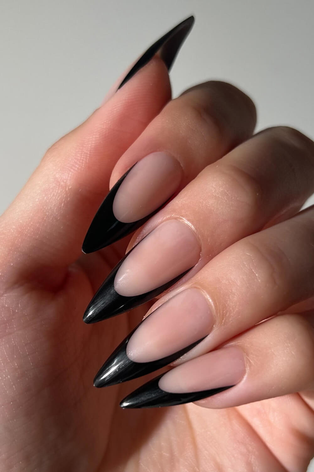 French Tip Medium Stiletto Press On Nails