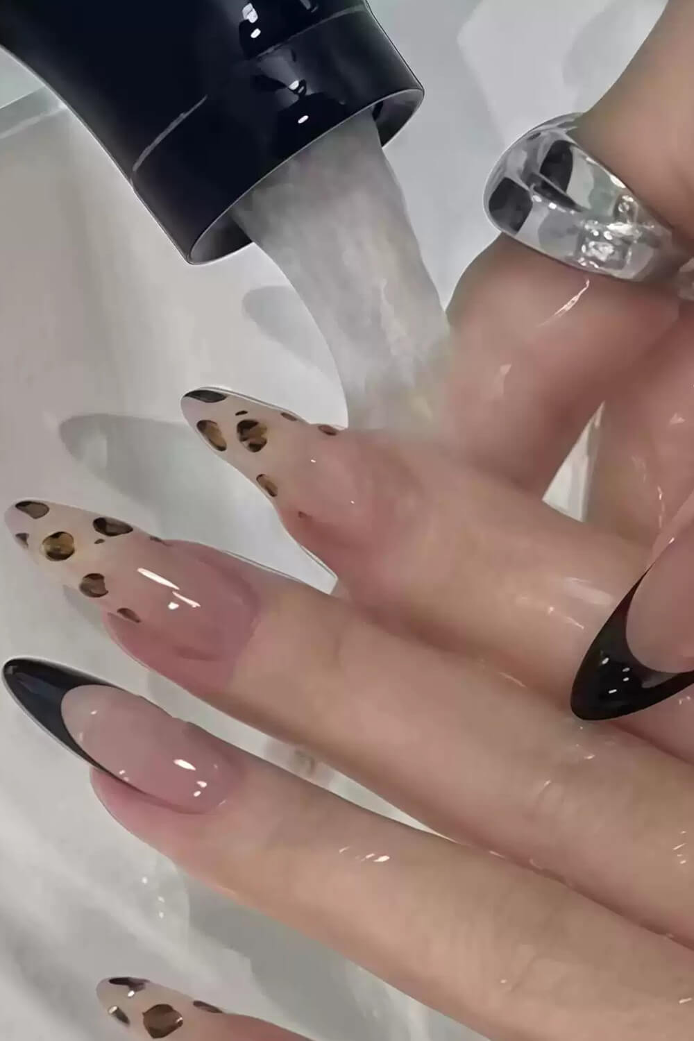 Leopard French Long Almond Press On Nails