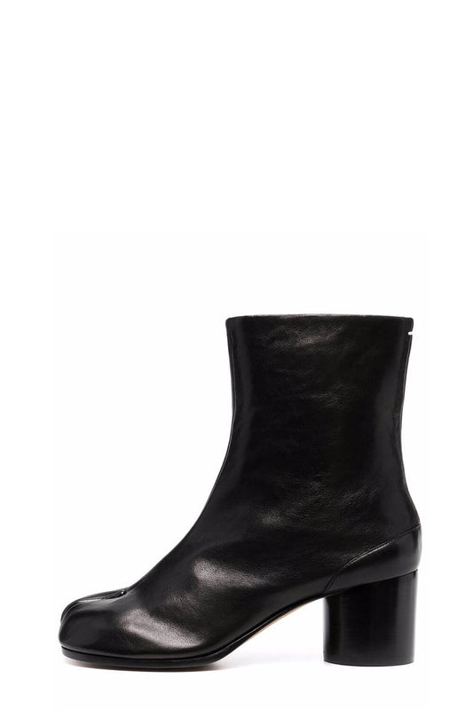 Tabi Split-Toe Block Heel Ankle Boots - Black