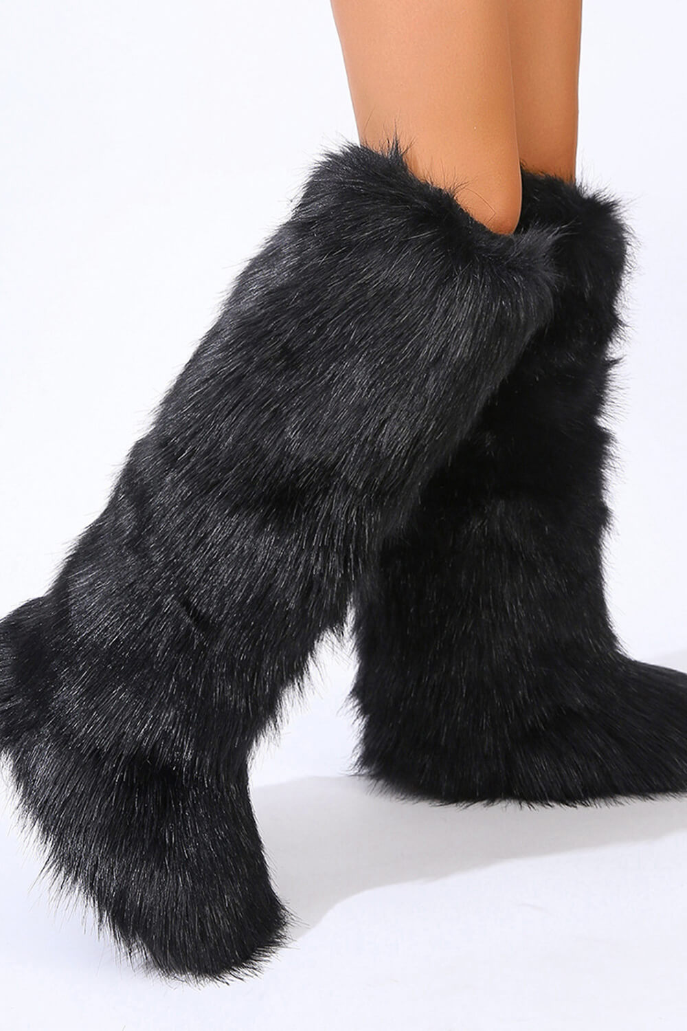 Fluffy Faux Fur Over The Knee Boot