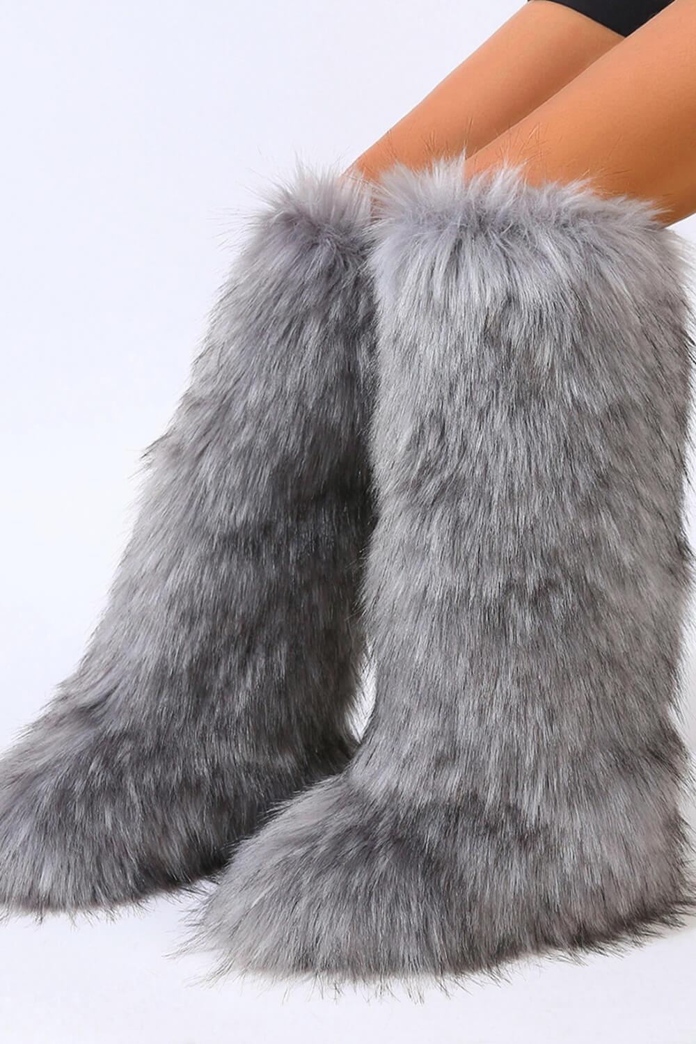 Fluffy Faux Fur Over The Knee Boot