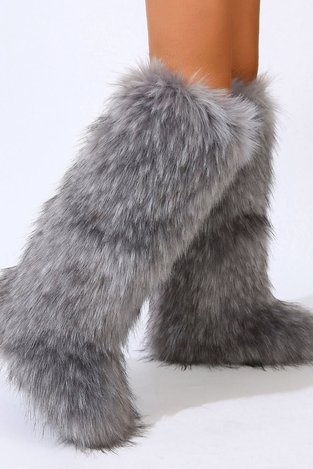 Fluffy Faux Fur Over The Knee Boot