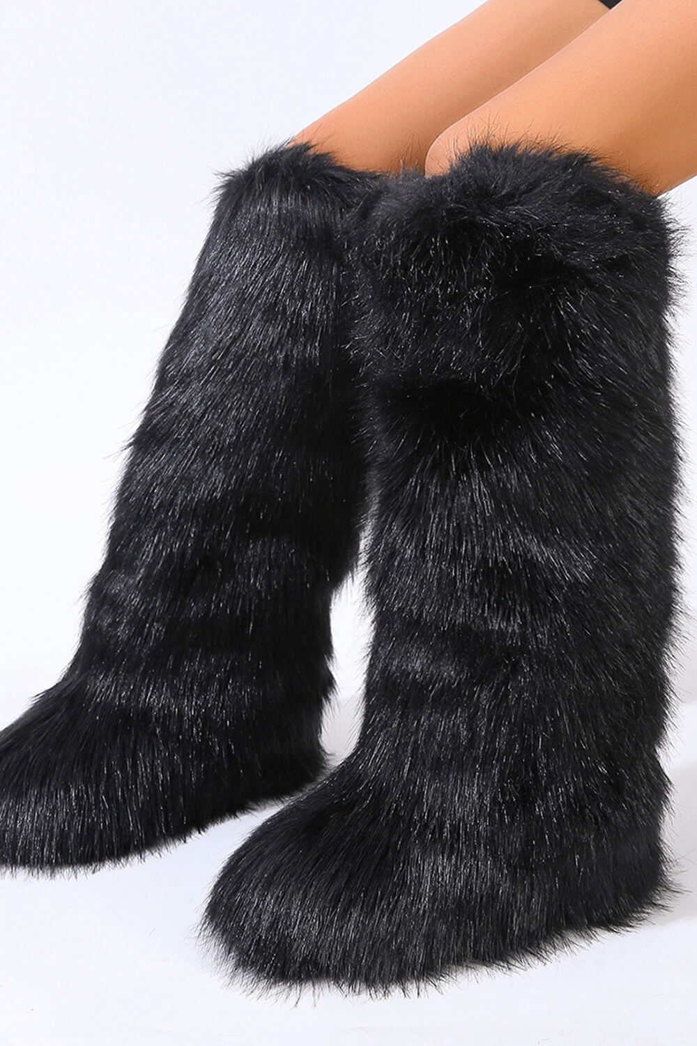 Fluffy Faux Fur Over The Knee Boot