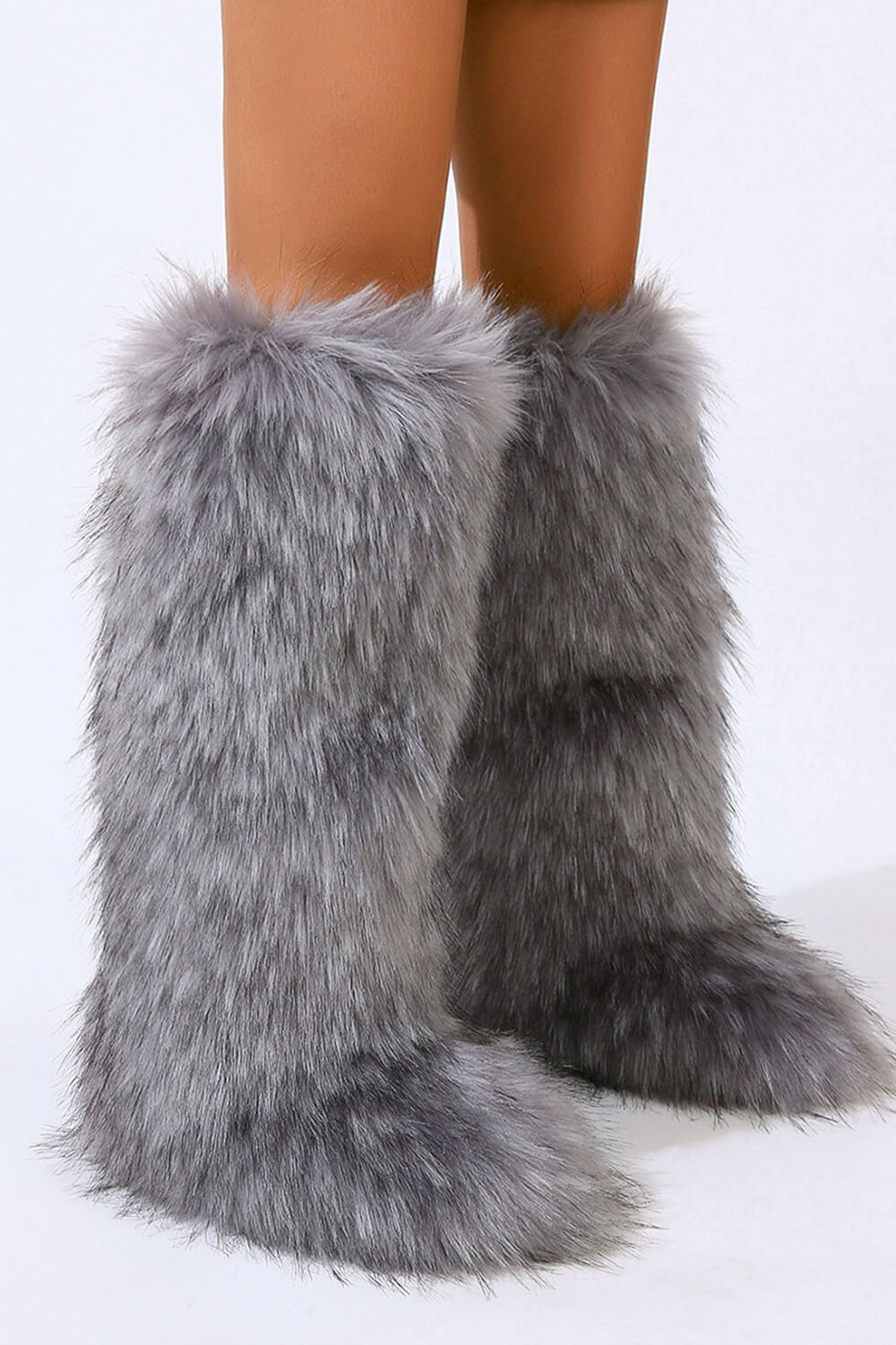 Fluffy Faux Fur Over The Knee Boot