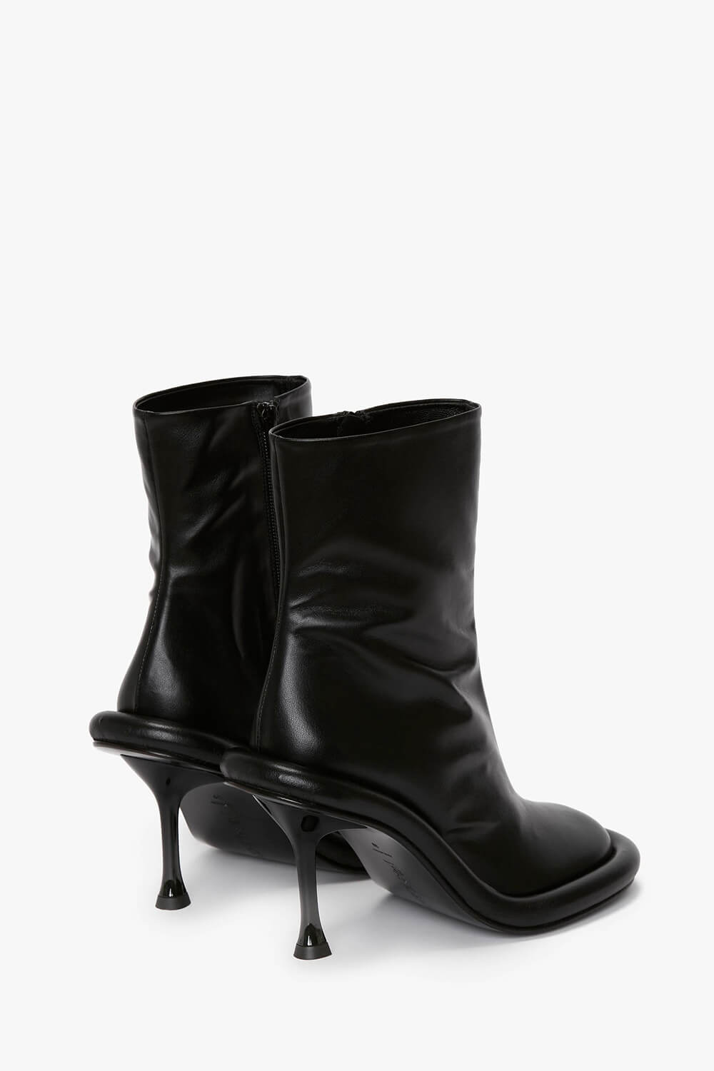 Faux Leather Bumper-Tube Square Toe Heel Ankle Boots