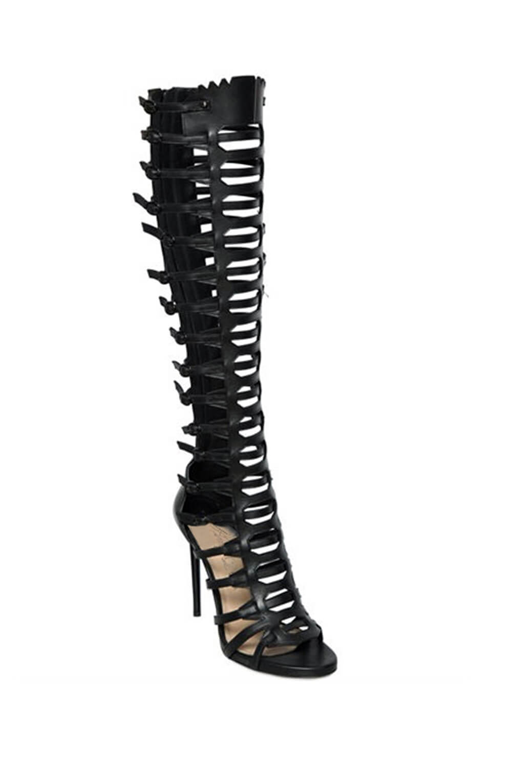 Buckle Knee-High Gladiator Stiletto Heeled Sandal