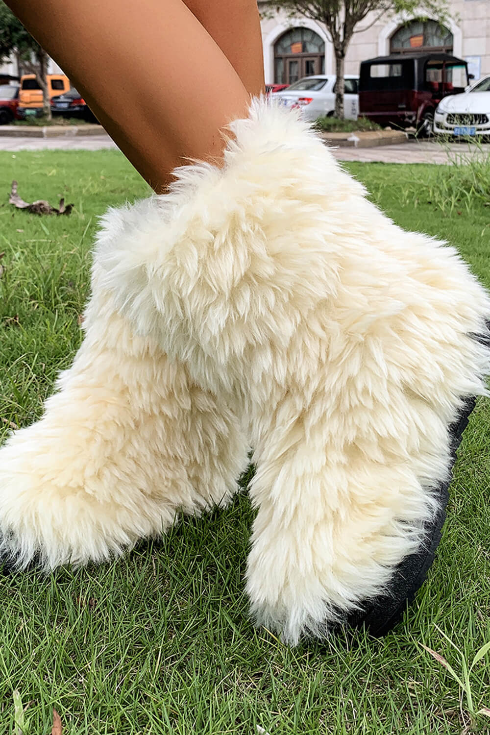 Furry Faux Fur Mid Calf Bootie