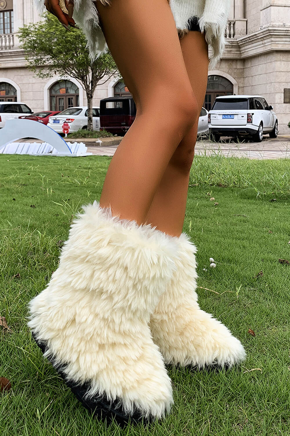 Furry Faux Fur Mid Calf Bootie