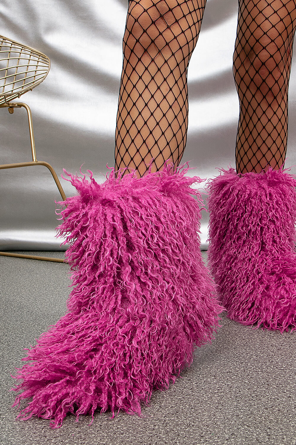 Faux Fur Mid Calf Bootie