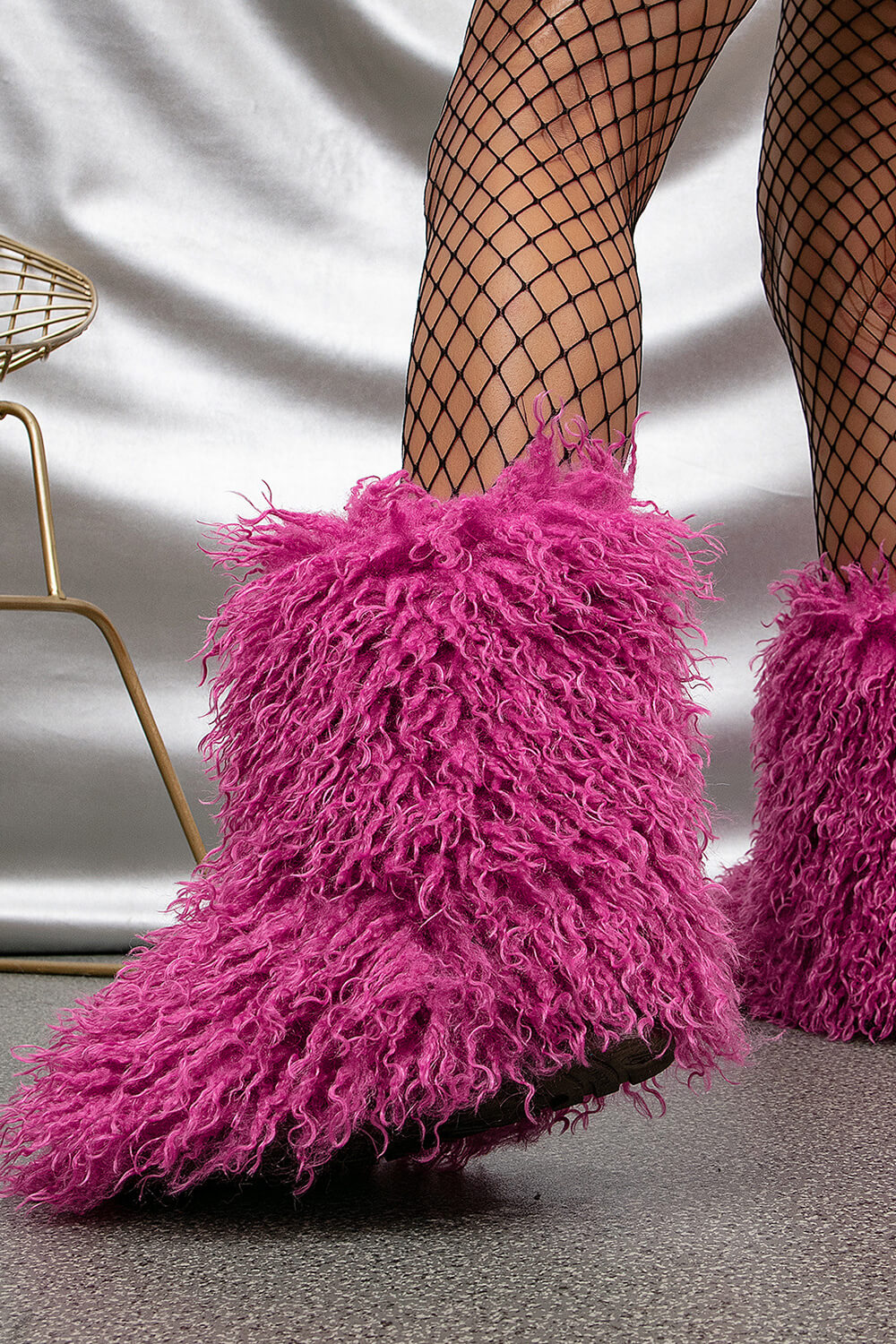 Faux Fur Mid Calf Bootie