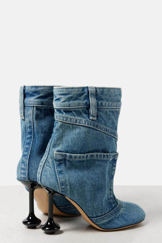 Trouser Design Denim Slouchy Ankle Boot