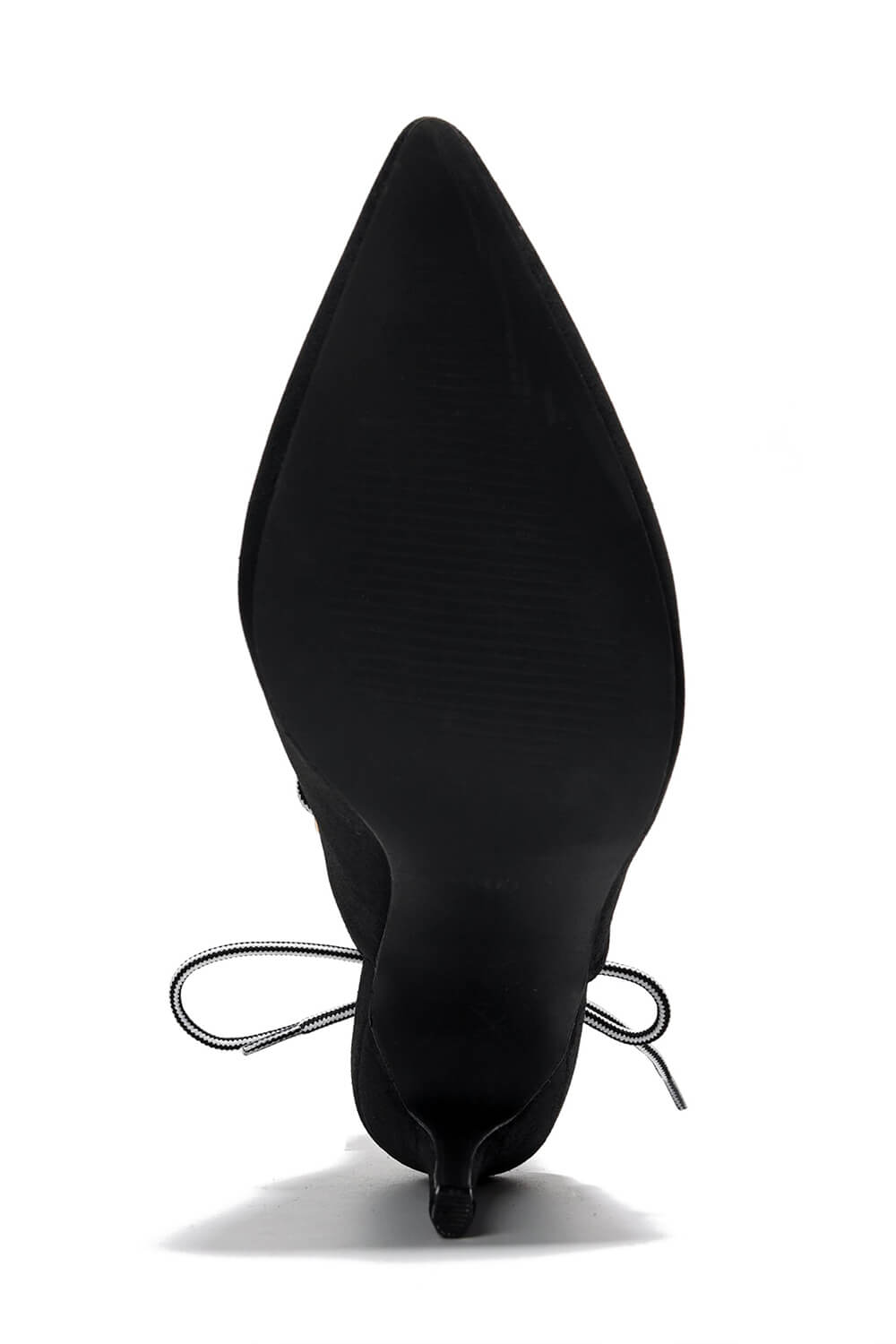 Faux Suede Lace Up Pointed Toe Booties