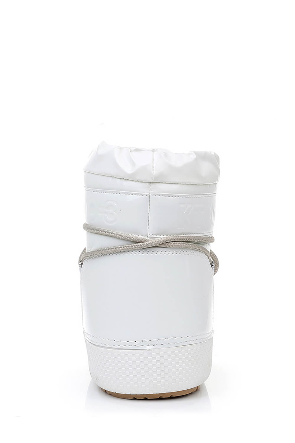 White Padded Lace Up Short Ankle Snow Boots