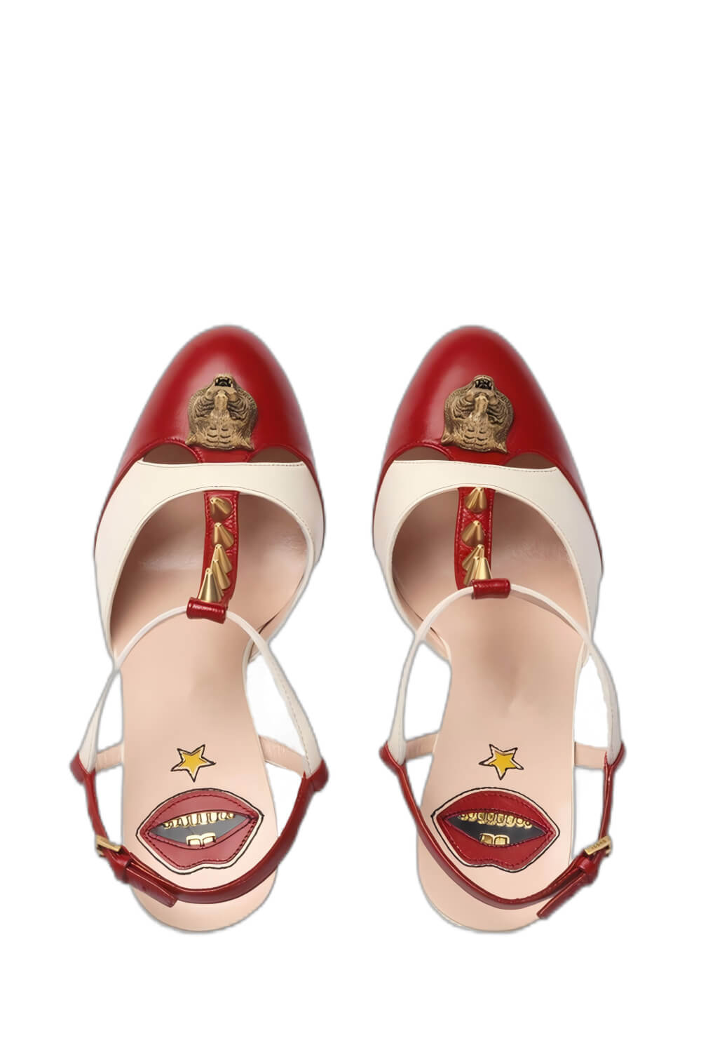 Spike Studded T-Strap Platform High Heel Pumps