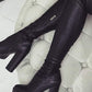 Black Chunky Platform Thigh High Boots