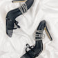 Black Patent Bow Diamante Stiletto Heels