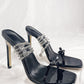 Black Patent Bow Diamante Stiletto Heels