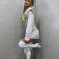 White Croc Print Thigh High Stiletto Boots