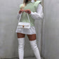 White Croc Print Thigh High Stiletto Boots