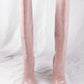 Pink Crocodile-Effect Knee High Pointed Stiletto Heel Boots