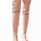 Nude Faux Leather Flat Chunky Over The Knee Thigh High Boots