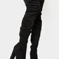 Black Suede Chunky Platform Block Heel Thigh High Boots