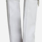 Faux Leather Padlock Detail Folded Wedge Heel Knee High Long Boots - White