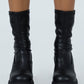 Black Chunky Platform Ankle Sock Boots