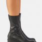 Black Chunky Platform Ankle Sock Boots