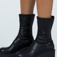 Black Chunky Platform Ankle Sock Boots