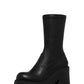 Black Chunky Platform Ankle Sock Boots