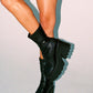 Black Chunky Platform Ankle Sock Boots