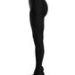 Faux Leather High-Waisted Pointed Toe Stiletto Heel Long Pant Boot - Black