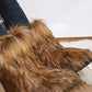 Black Furry Faux Fur Mid Calf Bootie - Brown