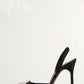 Crystal-Embellished Satin Pointed Toe Slingback Pumps - Black
