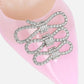 Pink Clear Diamante Bow Slingback Pointed Toe Court Heels