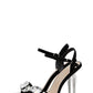 Crystal-Embellished Faux Suede Clear Perspex Ankle-Strap Open Square Toe Heeled Sandals