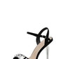 Crystal-Embellished Faux Suede Clear Perspex Ankle-Strap Open Square Toe Heeled Sandals