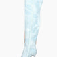 Denim Cargo Pocket Pointed Toe Thigh High Stiletto Boots