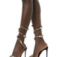 Rhinestones-Embellished Snake Wrap Stiletto Sandals - Multicolor