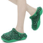 Rhinestone-Embellished Rubber Sling Back Slip On Platform Clogs