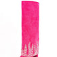 Suede Folded Crystal Knee High Pointed Toe Block Heel Long Boots - Hot Pink