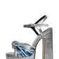 Silver Knotted Block Heel Platform Sandals