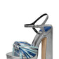 Silver Knotted Block Heel Platform Sandals