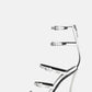 Strappy Buckled Satin Pointed Toe Stiletto Heeled Sandals - White