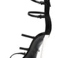 Strappy Buckled Satin Pointed Toe Stiletto Heeled Sandals - Black