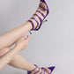 Strappy Buckled Satin Pointed Toe Stiletto Heeled Sandals - Purple