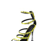 Strappy Buckled Satin Pointed Toe Stiletto Heeled Sandals - Grass Green